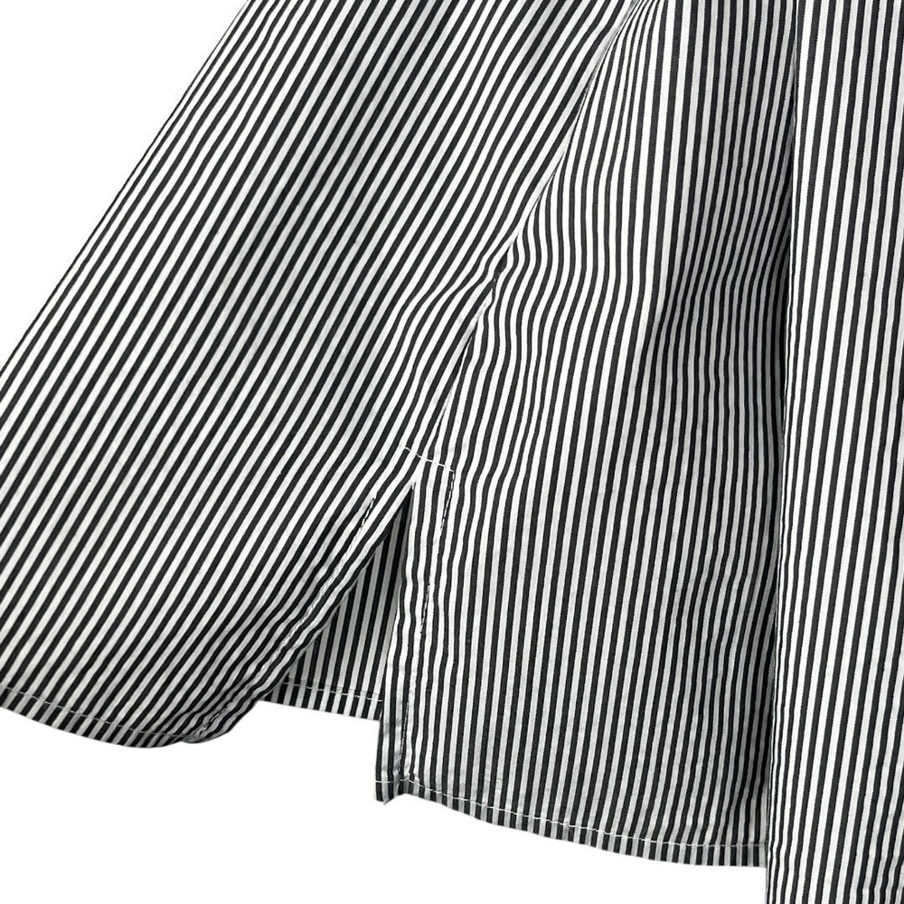 Liz Claiborne Blouse Womens XXL Black White Good Striped Floral Embroidered Puff - Picture 11 of 12
